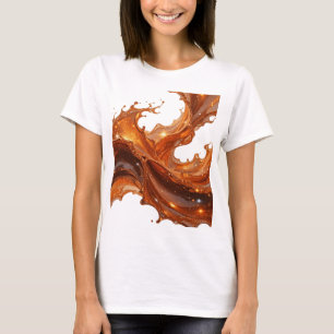 T-shirt Orange marrant CARAMEL ÉCLABOUSSURE AVEC ÉTOILES E