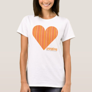T-shirt Orange mince 3 de rayures