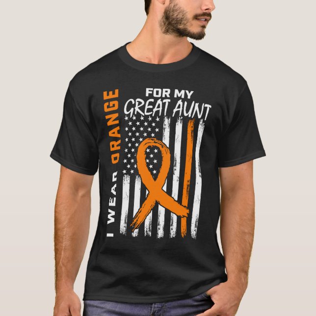 T-shirt Orange MS Great Aunt Multiple Sclerosis Awareness  (Devant)
