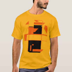 T-shirt Orange noir MCM d'inspiration géométrique Art Abst