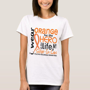 T-shirt Orange pour la milliseconde de belle-soeur du