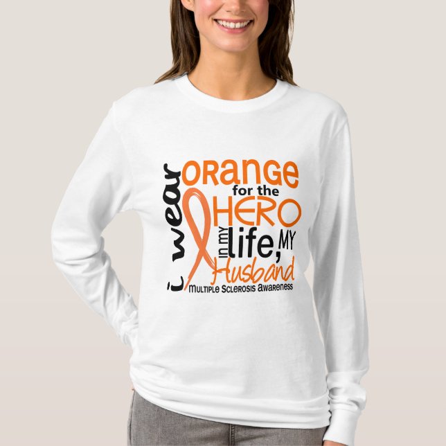T-shirt Orange pour la sclérose en plaques de milliseconde (Devant)