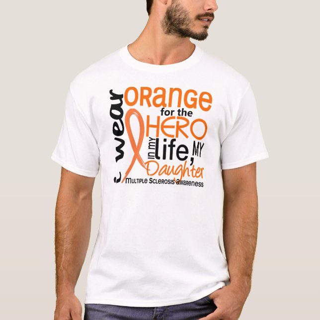 T-shirt Orange pour la sclérose en plaques de milliseconde (Devant)