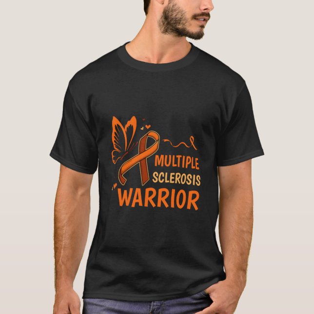 T-shirt Orange Ribbon Warrior Fight March Family (Devant)