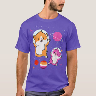 T-shirt Orange rose de hamster lesbienne Pride