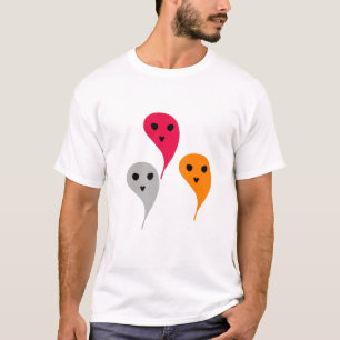 T-shirt Orange rouge jaune gris gris halloween fantôme mot
