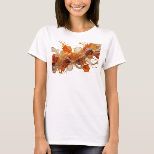 T-shirt Orange saisissant CUBES ET ÉCLABOUSSURES DE LIQUID