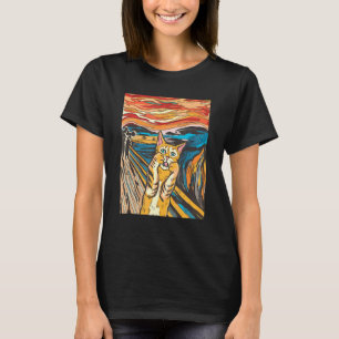 T-shirt Orange Tabby Chat hurlant Parodie Graphique