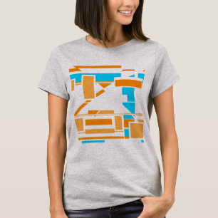 T-shirt Orange Turquoise Sud-Ouest Art inspiré Abstrait