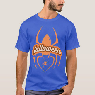 T-shirt oranger d'araignées d'halloween garçon