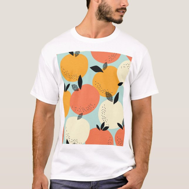 T-shirt Oranges Motif : Conception Vibrante sans fil. (Devant)