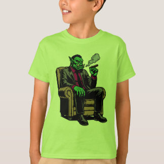 T-shirt Orc dans une chaise avec un cigare
