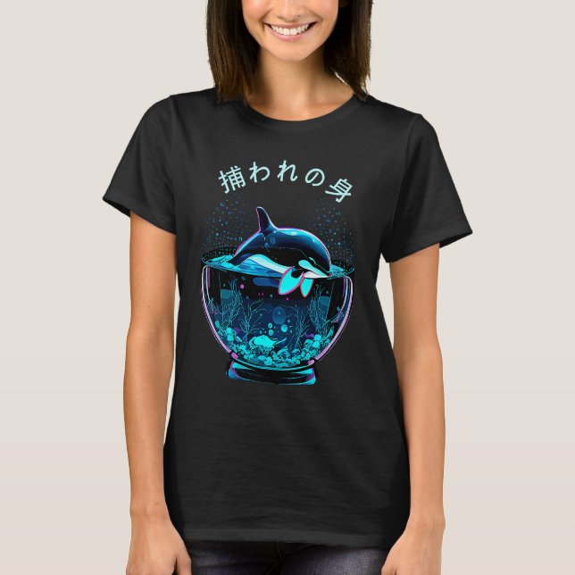 T-shirt Orca End Captivity Free The Orcas Marine Protectio (Devant)