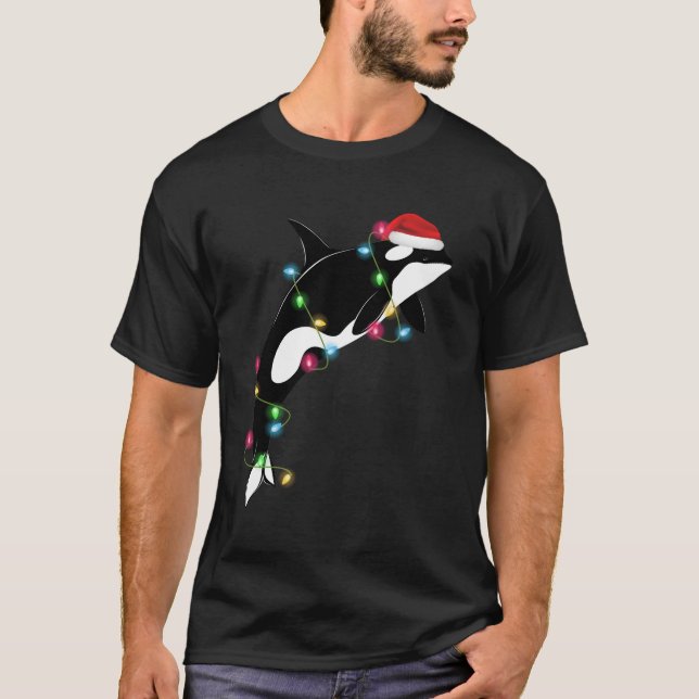 T-shirt Orca Er Whale Père Noël Sea Animaux (Devant)