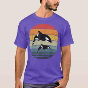T-shirt Orca Famille Vintage Retro Art, Famille de tueuses