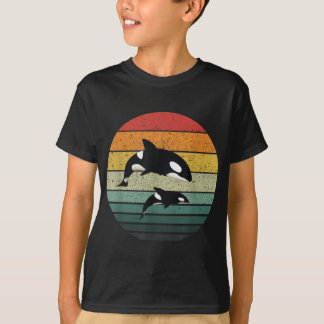 T-shirt Orca Famille Vintage Retro Art, Famille de tueuses