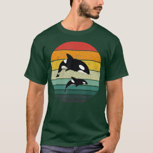 T-shirt Orca Famille Vintage Retro Art Killer Whale