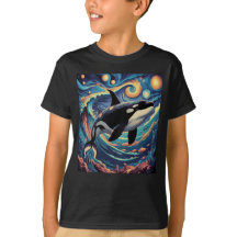 Orca Killer Whale Starry Nuit Colorée Art Océan