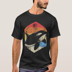 T-shirt Orca Vintage Art Baleine Amour Rétro Animal marin