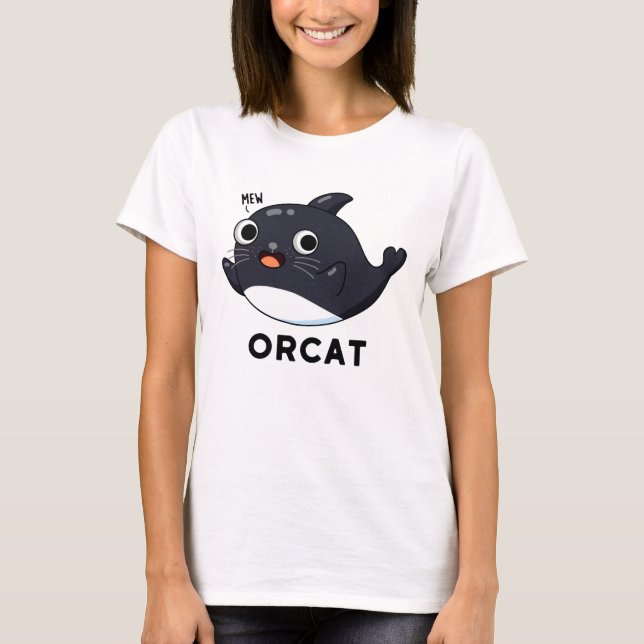 T-shirt Orcat Drôle Chat Orca Pun (Devant)