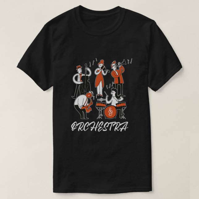 T-shirt Orchestre Conducteur Musicien Musique Instrument C (Design devant)