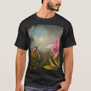 T-shirt Orchidée avec deux colibris Heade