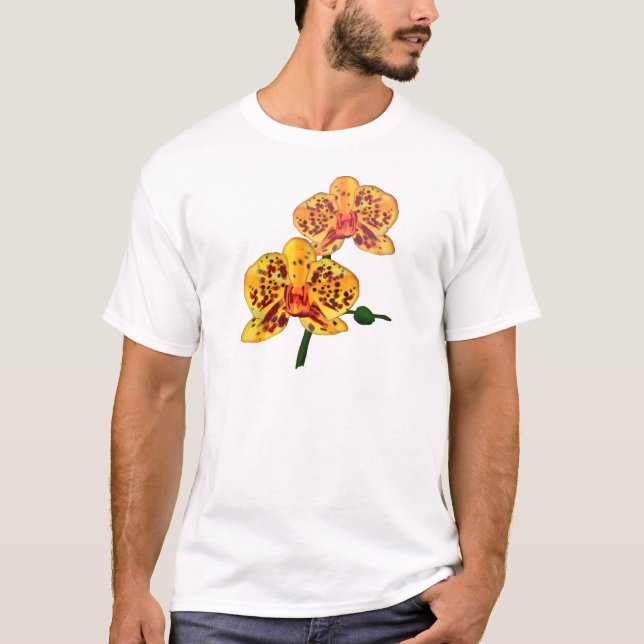 T-shirt Orchidée de Phalaenopsis repérée par jaune (Devant)