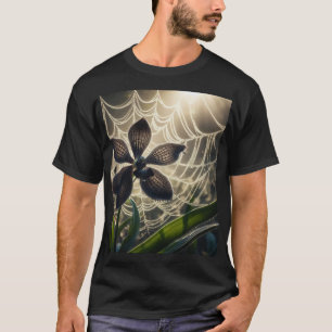T-shirt Orchidée noire Spiderweb Floral