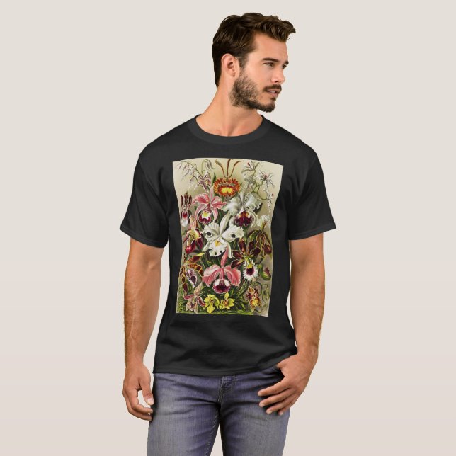 T-shirt Orchidées, Orchidée Denusblumen Ernst Haeckel (Devant entier)