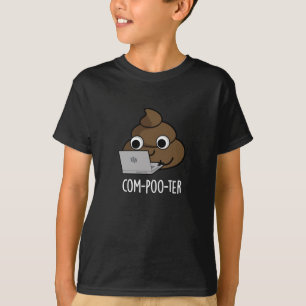 T-shirt Ordi-caca Ordinateur Drôle Caca Blague Fond Sombre