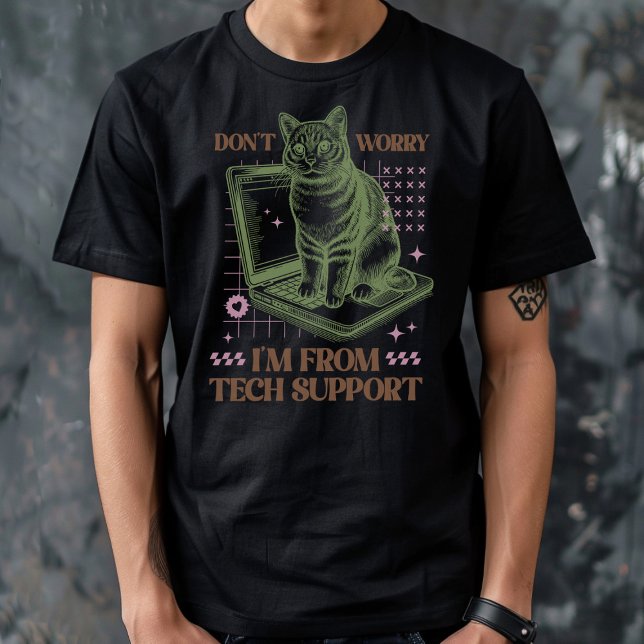 T-shirt Ordinateur Cat Support Technique (Créateur téléchargé)