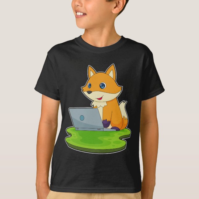 T-shirt Ordinateur portable Fox (Devant)
