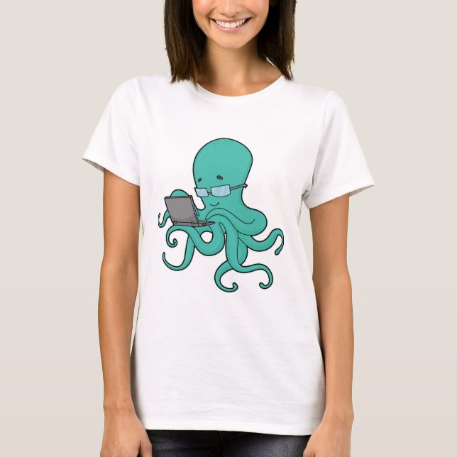 T-shirt Ordinateur portable Octopus (Devant)
