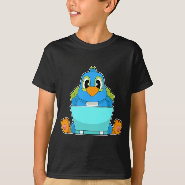 T-shirt Ordinateur portable Parrot (Devant)