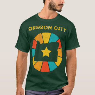 T-shirt Oregon City Oregon Souvenir Vintage désorganisé 1