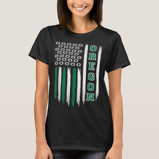 T-shirt Oregon Flag Usa College Font Design For Men Women  (Devant)