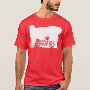 T-shirt Oregon Motorcycle Chemise Love Cruising Distressed