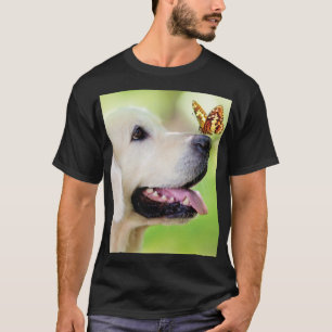 T-shirt Oreiller À Lancer Du Labrador Et Du Papillon