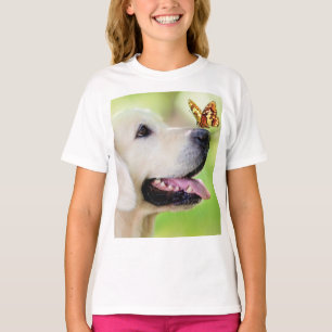 T-shirt Oreiller À Lancer Du Labrador Et Du Papillon