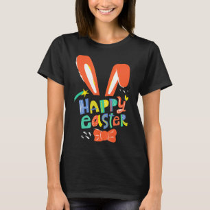 T-shirt Oreilles de lapin mignonnes joyeuses pâques cravat