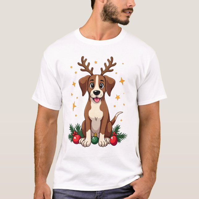 T-shirt Oreilles de renne Pointer (Devant)