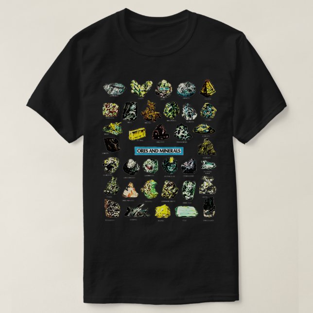 T-shirt Ores et minéraux Gemmes et cristaux Rock Collecteu (Design devant)