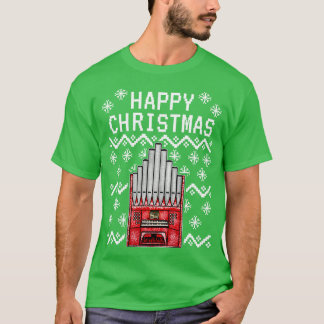 T-shirt Organiste Ugly Christmas Church Organ Musicien