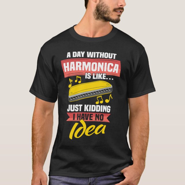 T-shirt Orgue à bouche Harmonica Harpe française et harmon (Devant)