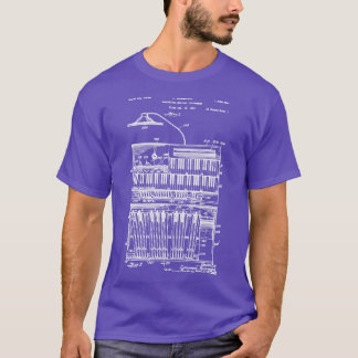 T-shirt Orgue Hammond Brevet encre blanche