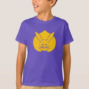 T-shirt Oriental Jaune violet Japon Rabbit Mon Kamon Art