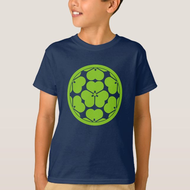 T-shirt Oriental Matcha Green Chosokabe Japon Mon Art (Devant)