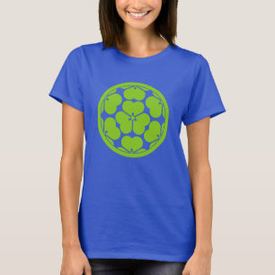 T-shirt Oriental Vert Bleu Chosokabe Japon Mon Vector Art