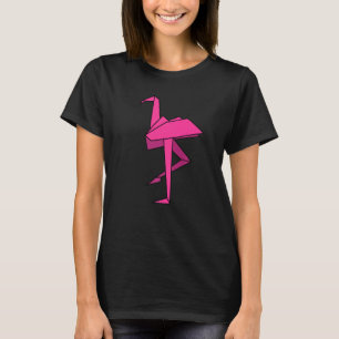 T-shirt Origami Flamant rose Papier plié Origamiste flaman