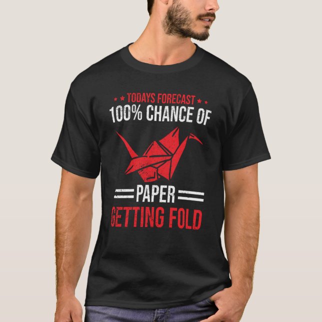 T-shirt Origami Forecast Paper Getting Fold (Devant)